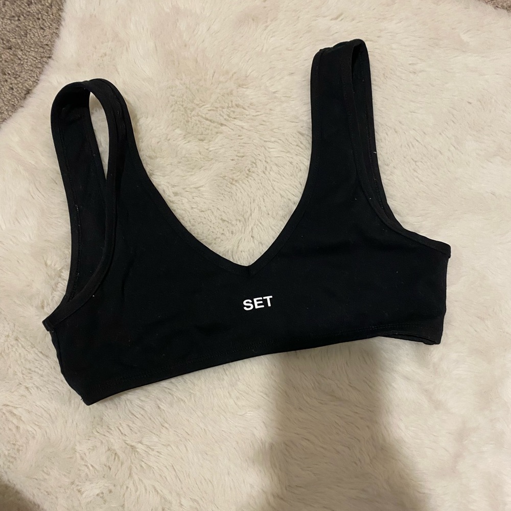 black set active bra